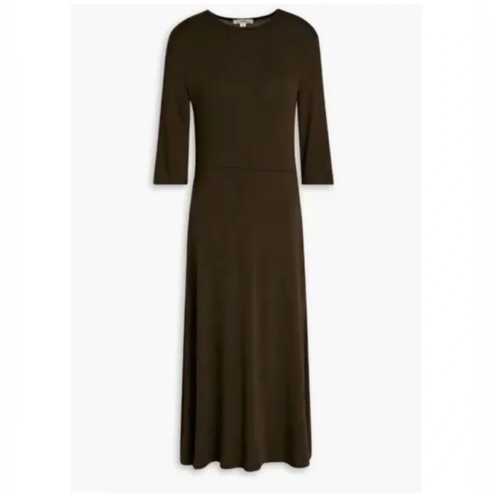 Vince Olive Green‎ Stretch Jersey Midi Dress